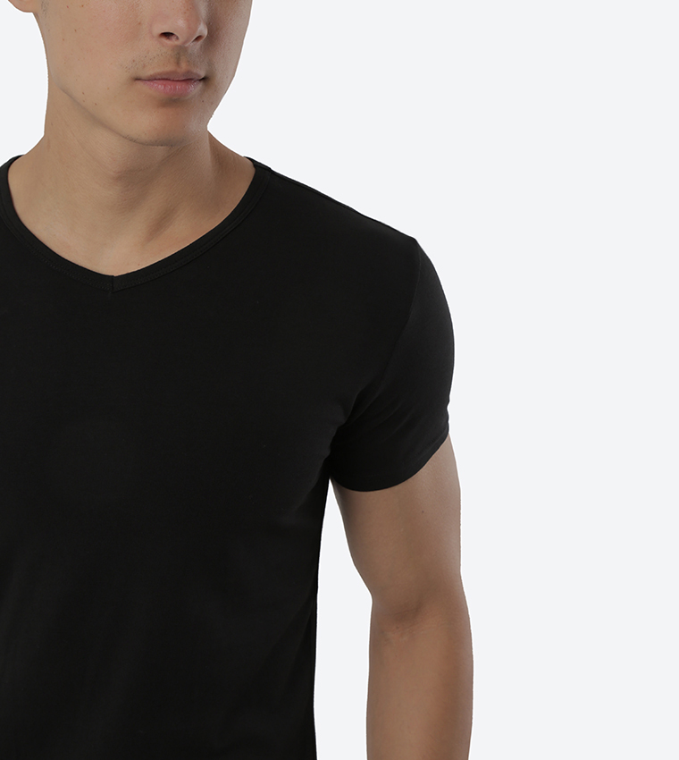 Vn Tee Ss 3 Pack Premium Essentials تي شيرت بأكمام قصيرة - أسود رمادي هيذر Bc05 أبيض