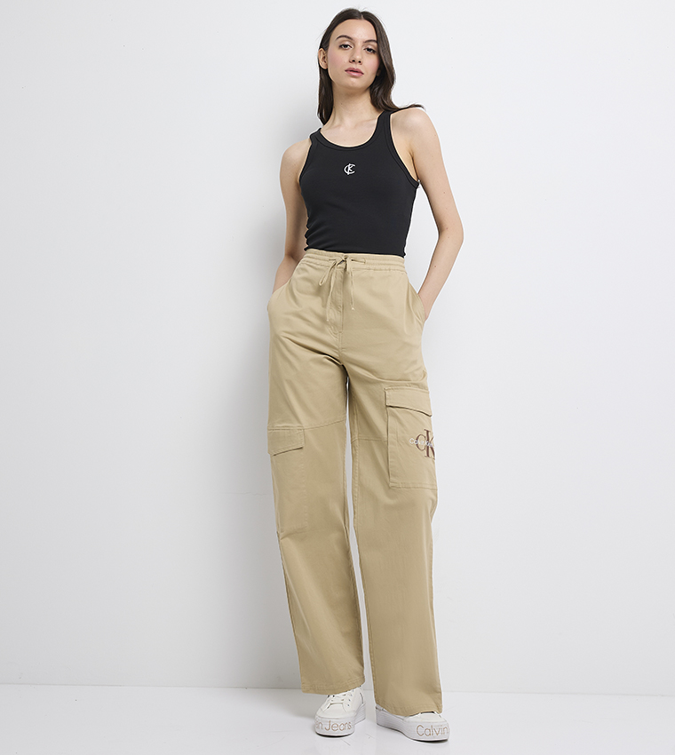 Logo Embroidered Sleeveless Top