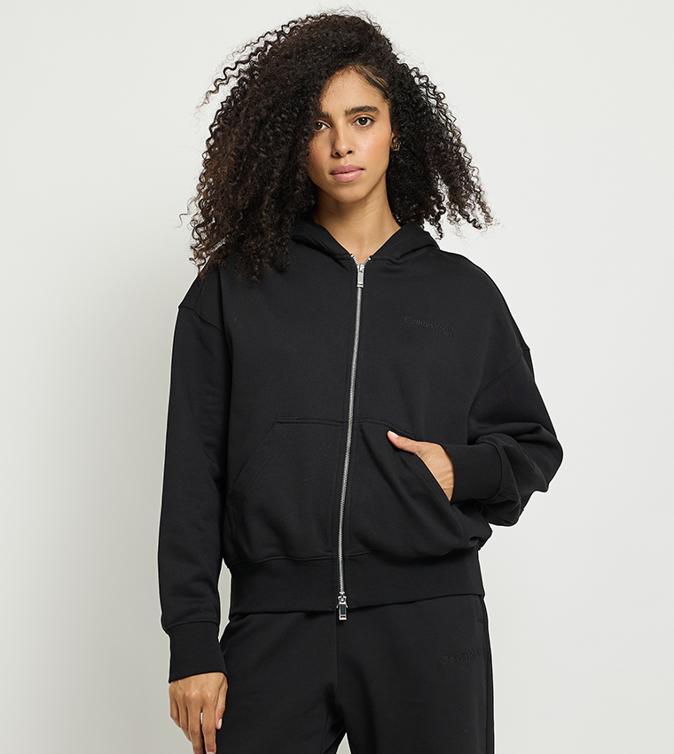 Logo Embroidered Hooded Jacket