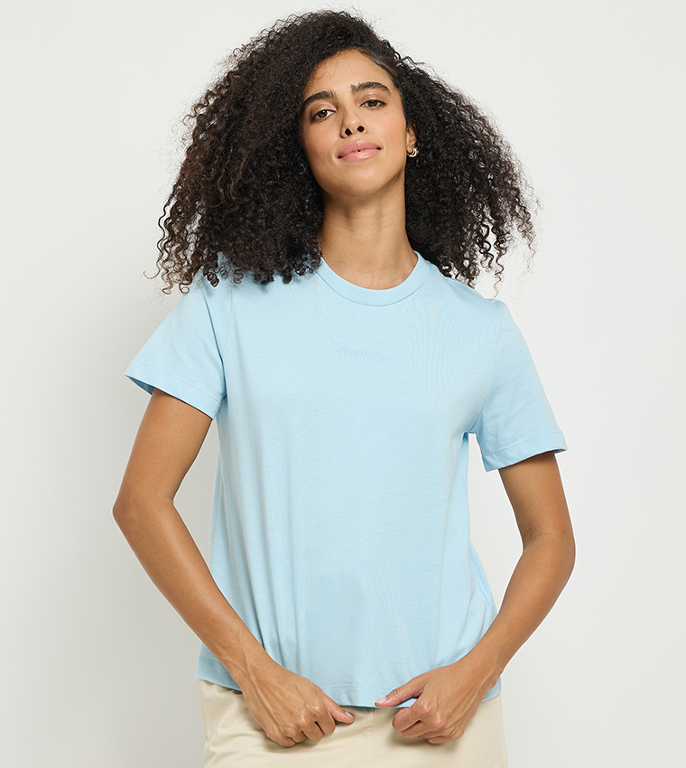 Logo Embroidered Crew Neck T-Shirt