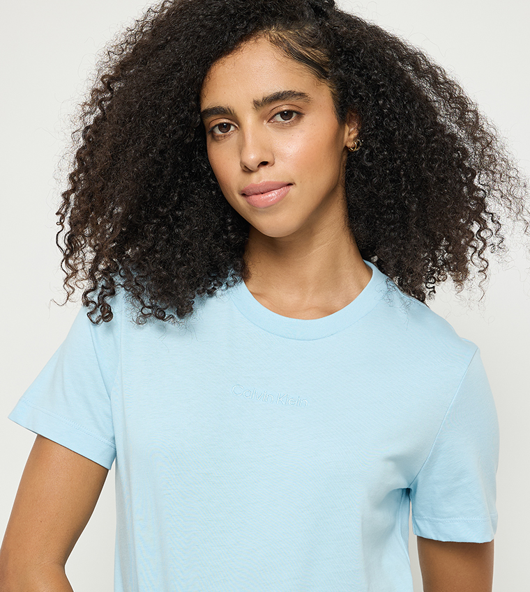 Logo Embroidered Crew Neck T-Shirt