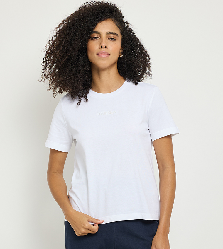 Logo Embroidered Crew Neck T-Shirt