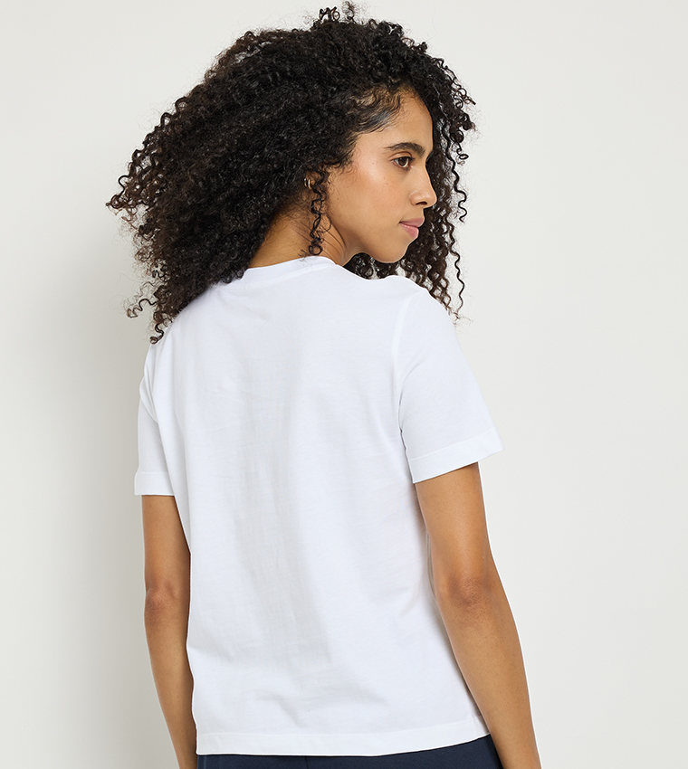 Logo Embroidered Crew Neck T-Shirt