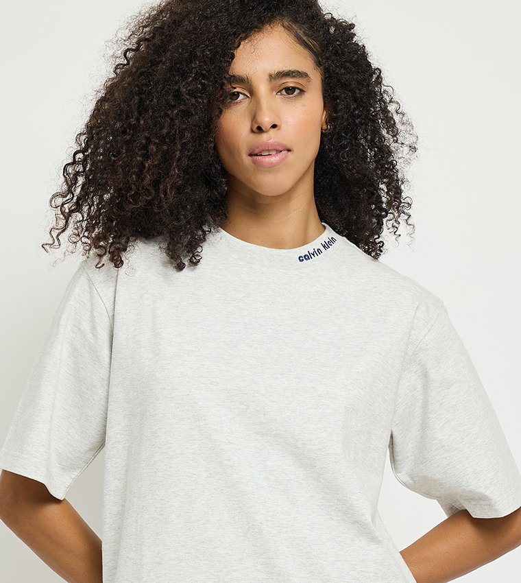 Logo Embroidered Crew Neck Jersey T-Shirt