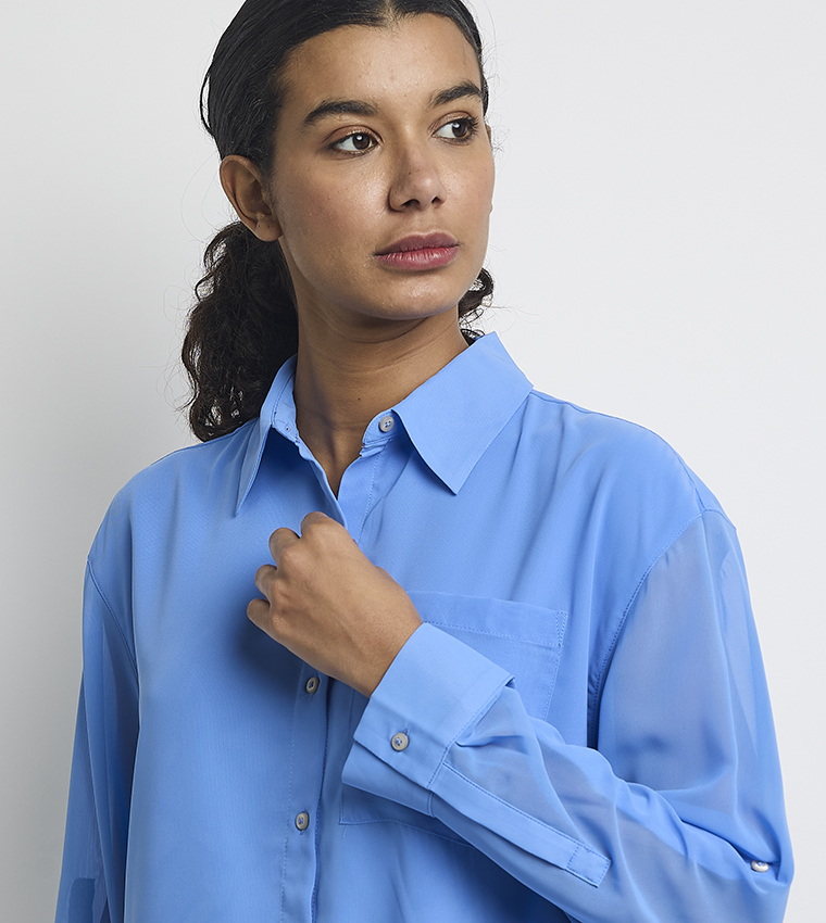 Solid Roll-Up Sleeves Utility Shirt