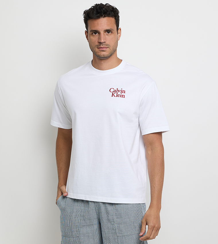 Logo Embroidered Crew Neck T-Shirt