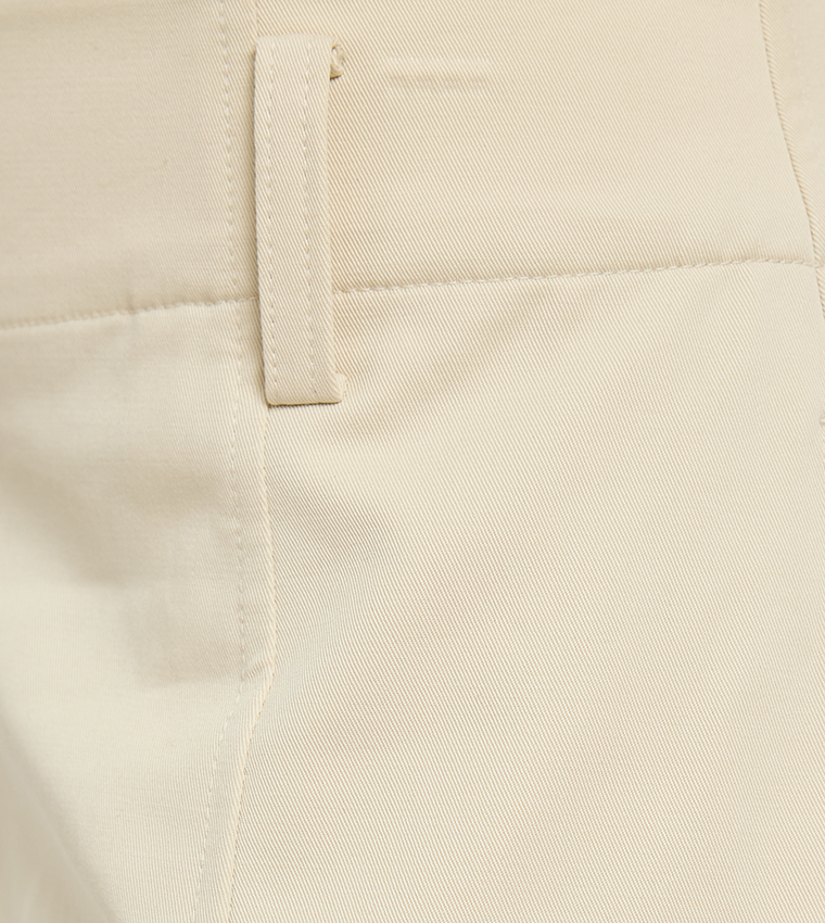 Solid Cotton Mini Chino Skirt