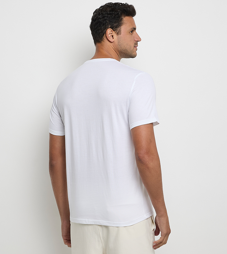 Logo Embroidered Crew Neck T-Shirt