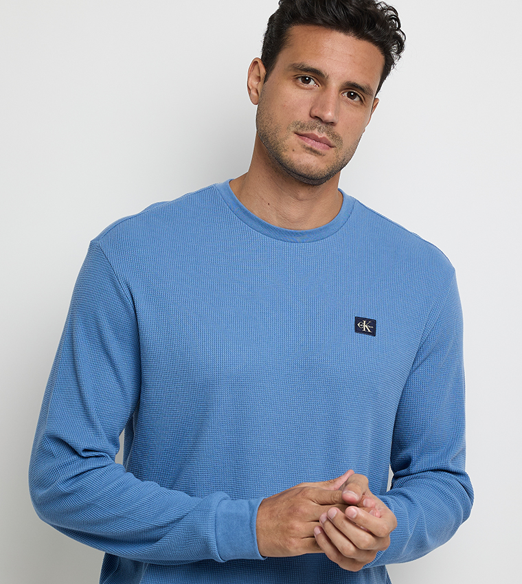 Waffle Textured Crew Neck T-Shirt