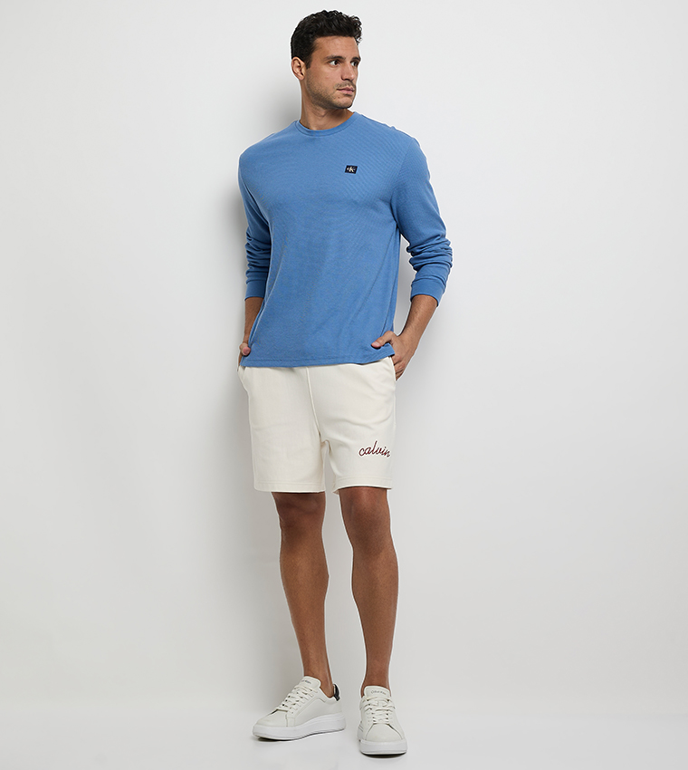 Waffle Textured Crew Neck T-Shirt