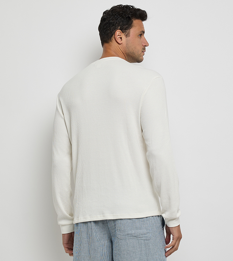 Waffle Textured Crew Neck T-Shirt