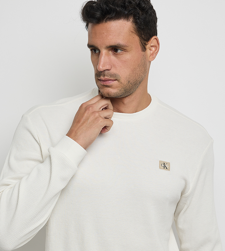 Waffle Textured Crew Neck T-Shirt