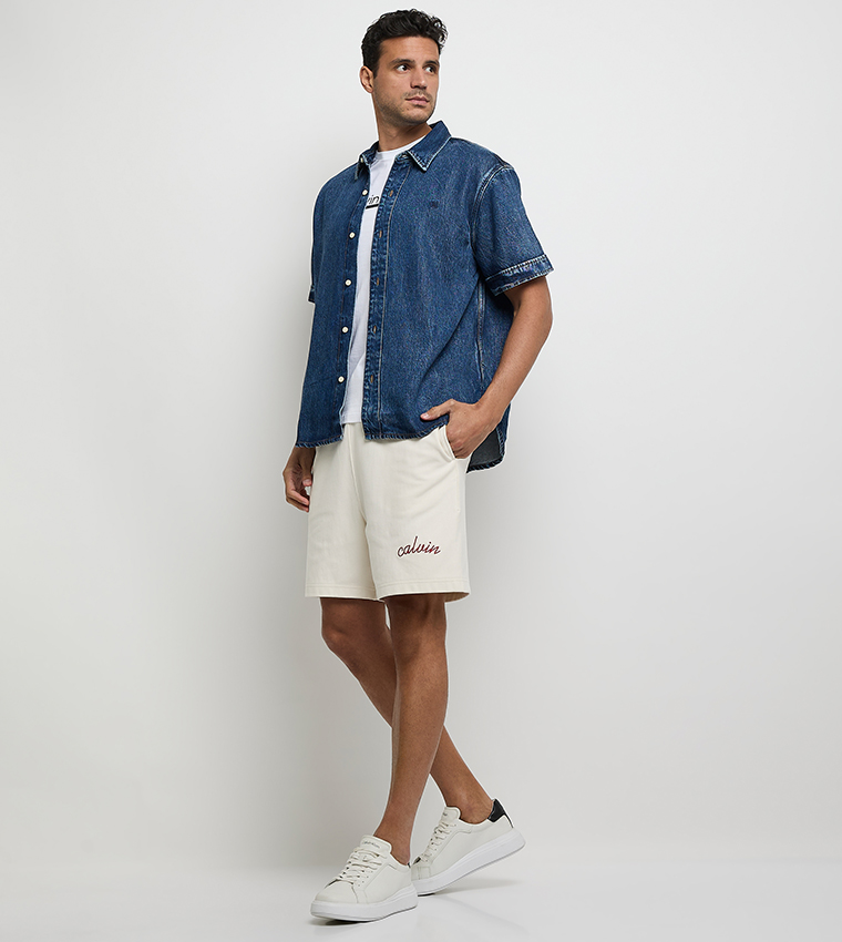 Logo Embroidered Elastic Waist Shorts