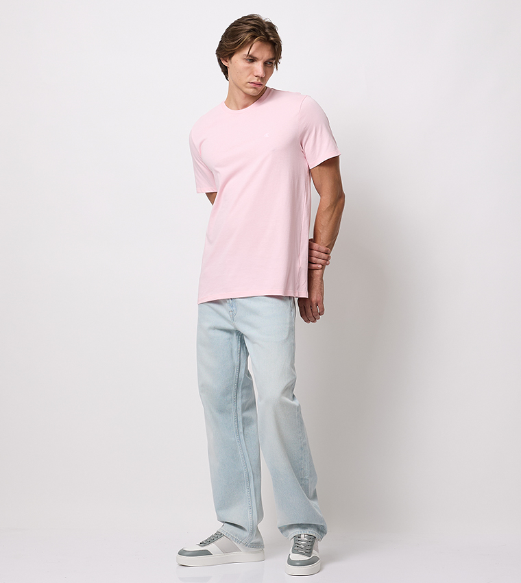 Solid Crew Neck Short Sleeves T-Shirt