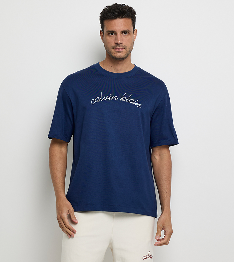 Logo Embroidered Crew Neck T-Shirt