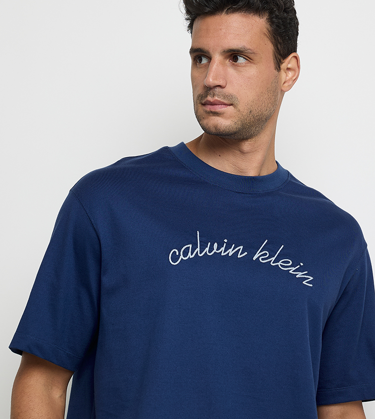 Logo Embroidered Crew Neck T-Shirt