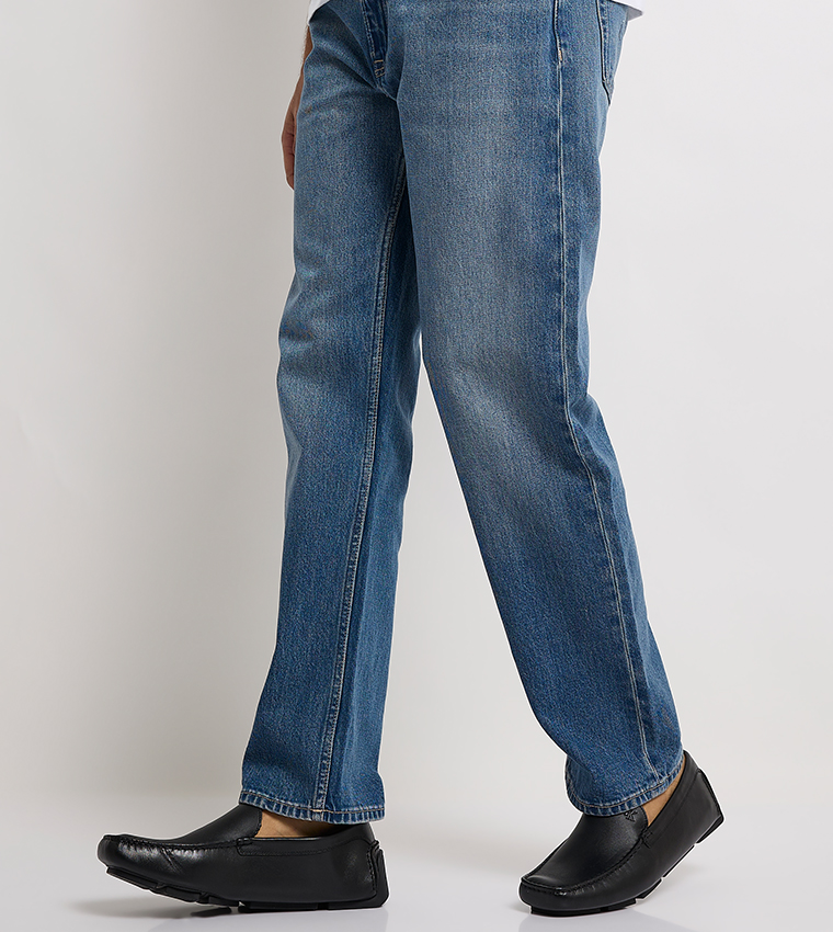 DRIVER Textured Round Toe Loafers