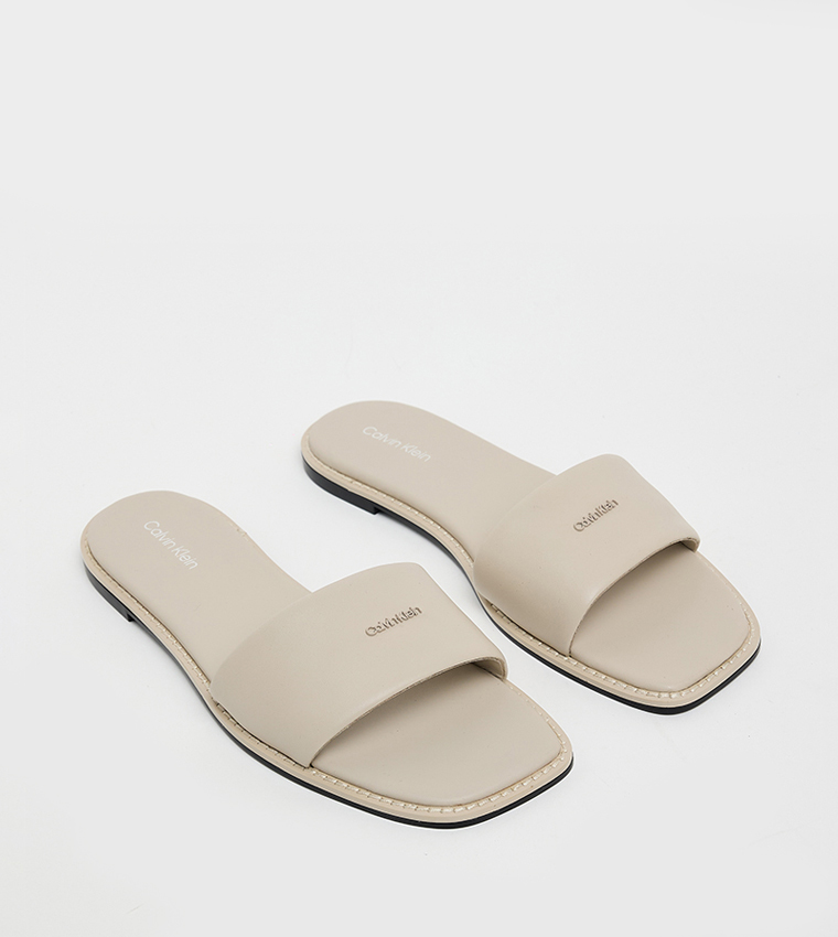 Logo Detail Flat Sandals