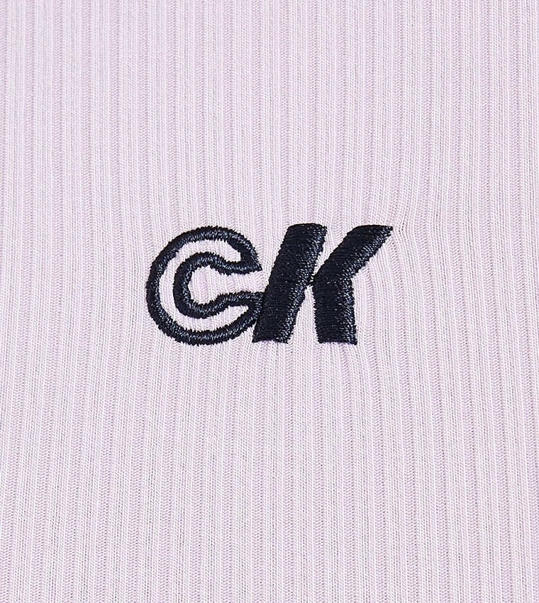 Ribbed Crew Neck Modal T-Shirt