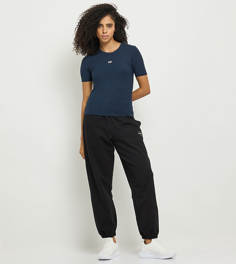 Ribbed Crew Neck Modal T-Shirt