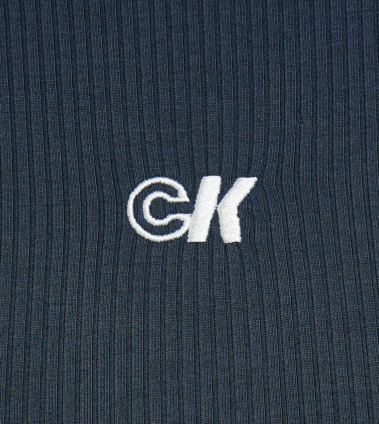 Ribbed Crew Neck Modal T-Shirt