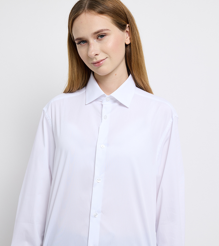 Solid Long Sleeves Poplin Shirt
