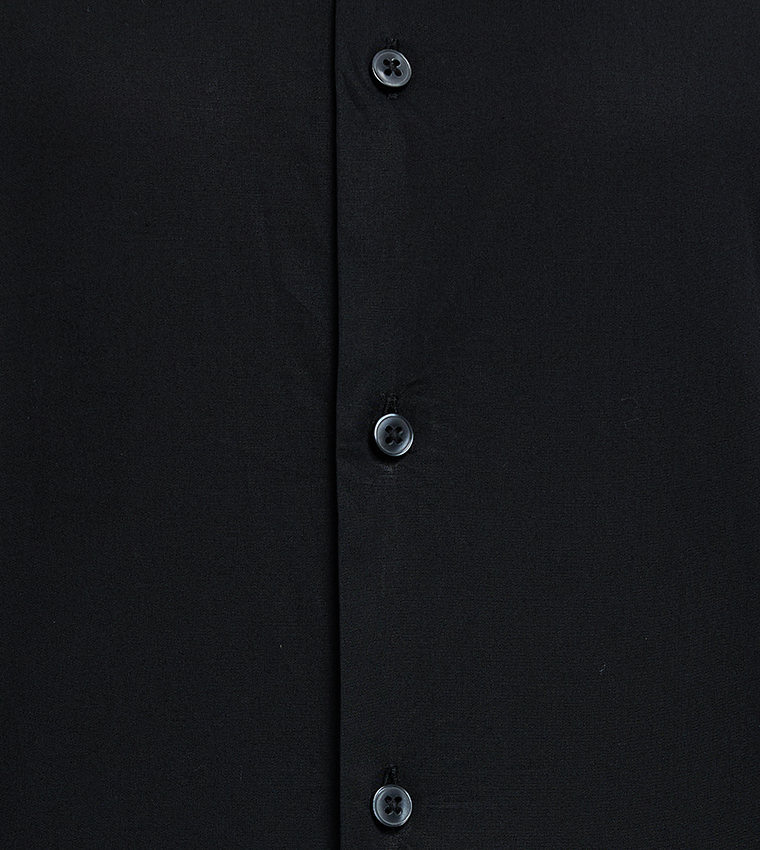 قميص بوبلين بكم طويل 