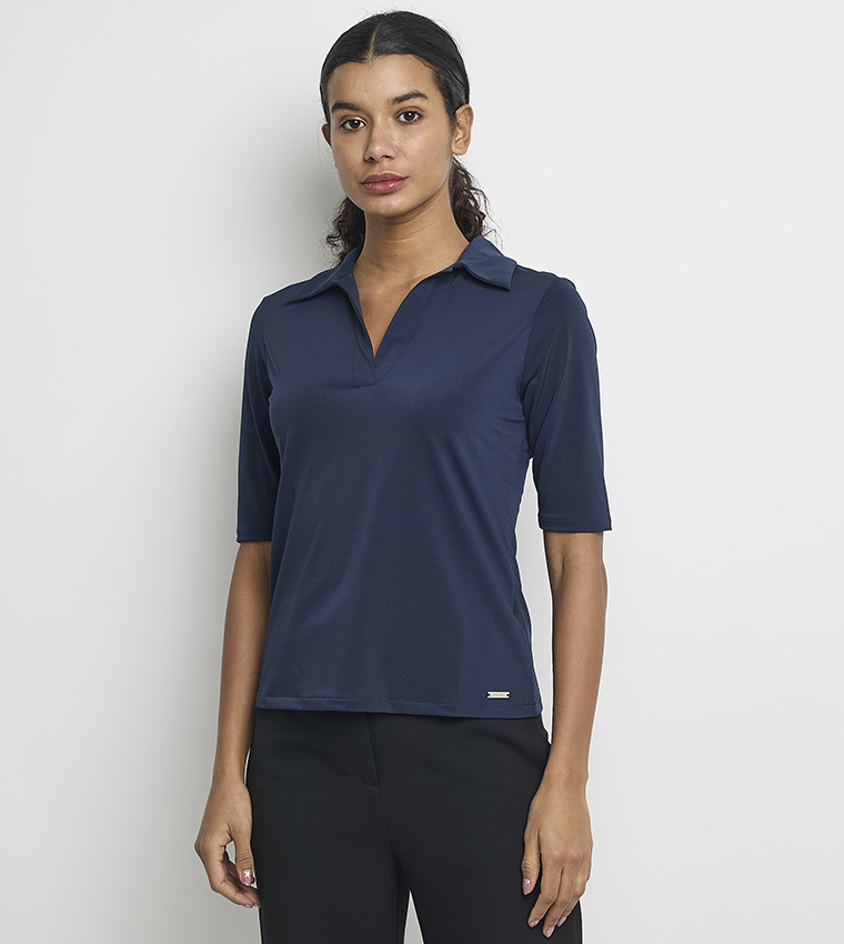Logo Detail Jersey Polo T-Shirt
