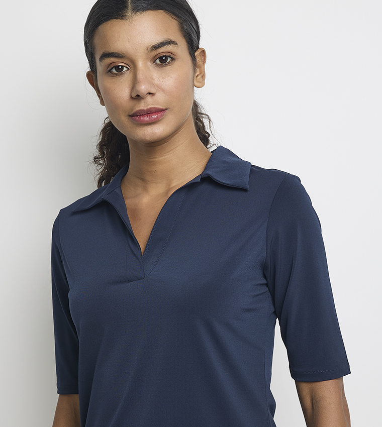 Logo Detail Jersey Polo T-Shirt