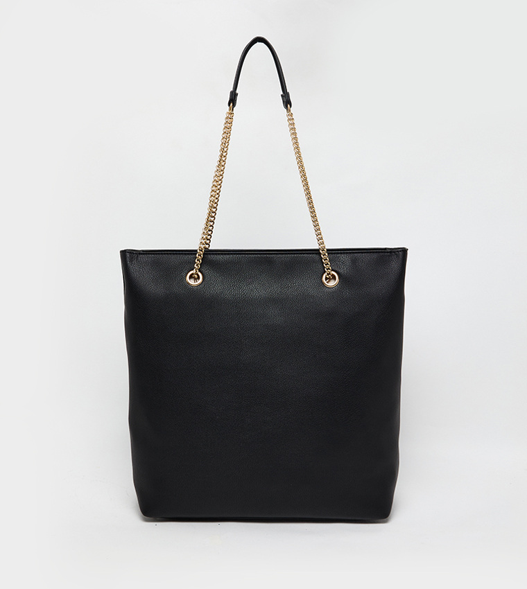 Textured Zip Closure Shoulder Bag