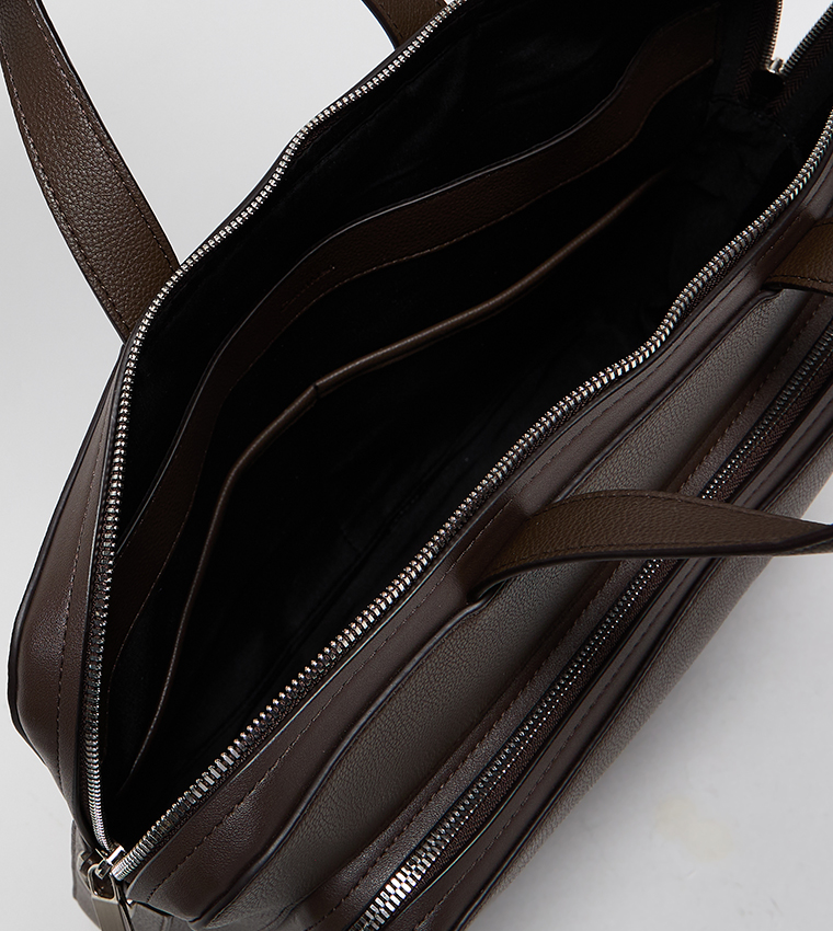 Textured Zippered Laptop Bag