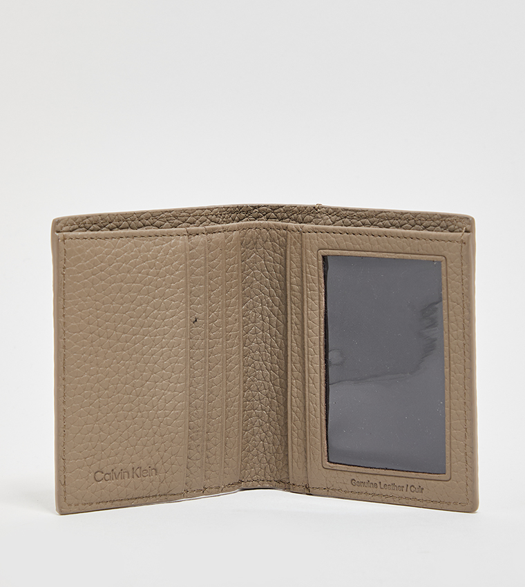 Textured Leather Bi-Fold Wallet