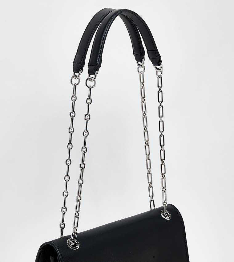 Monogram Detail Convertible Shoulder Bag