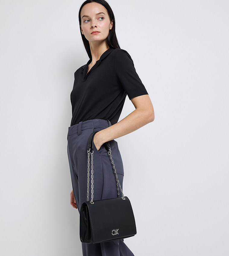 Monogram Detail Convertible Shoulder Bag