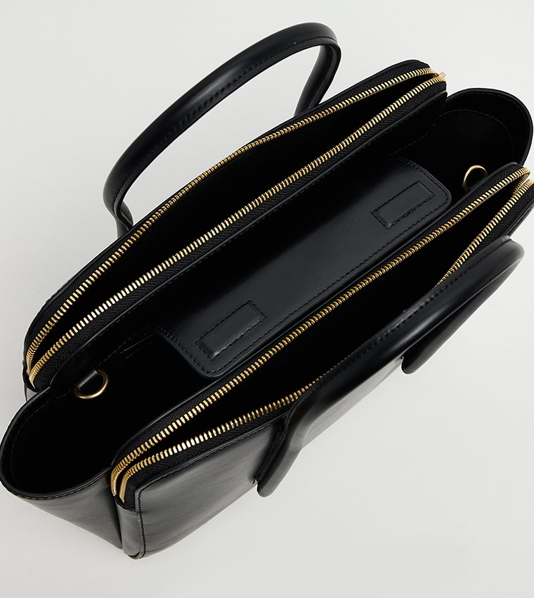 Textured Leather Mini Tote Bag