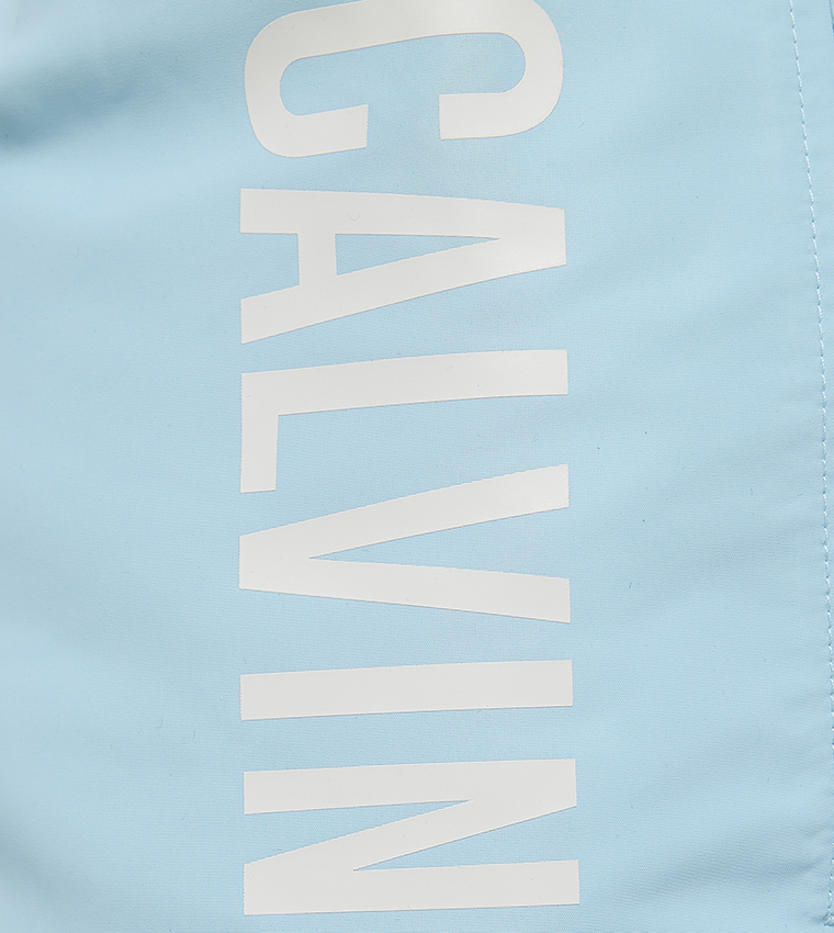 Logo Printed Drawstring Waistband Swim Shorts
