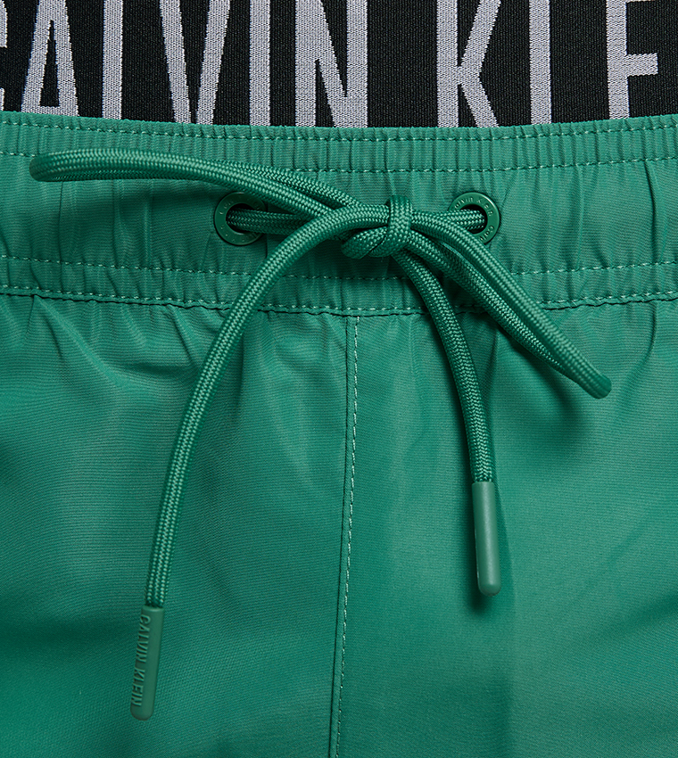 Logo Detail Double Waistband Swim Shorts