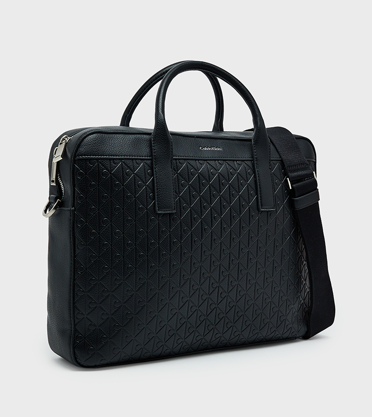 Monogram Debossed Laptop Bag