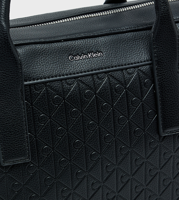 Monogram Debossed Laptop Bag