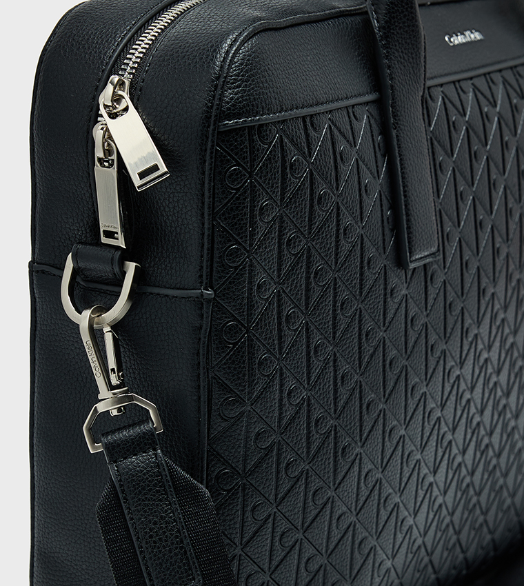 Monogram Debossed Laptop Bag