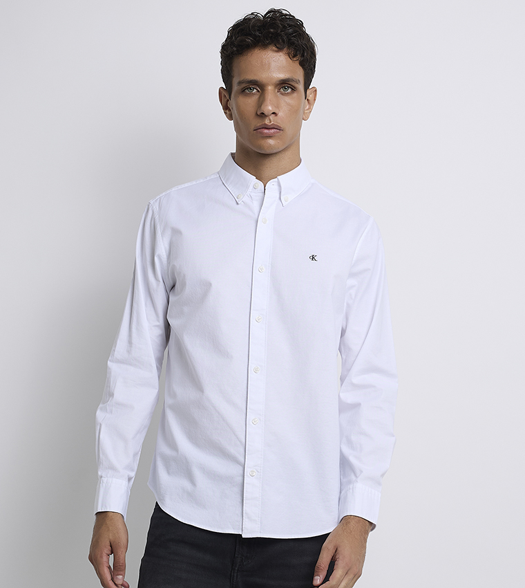Monogram Detail Button-Down Collar Shirt