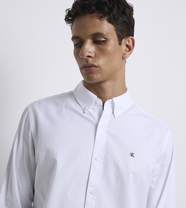 Monogram Detail Button-Down Collar Shirt