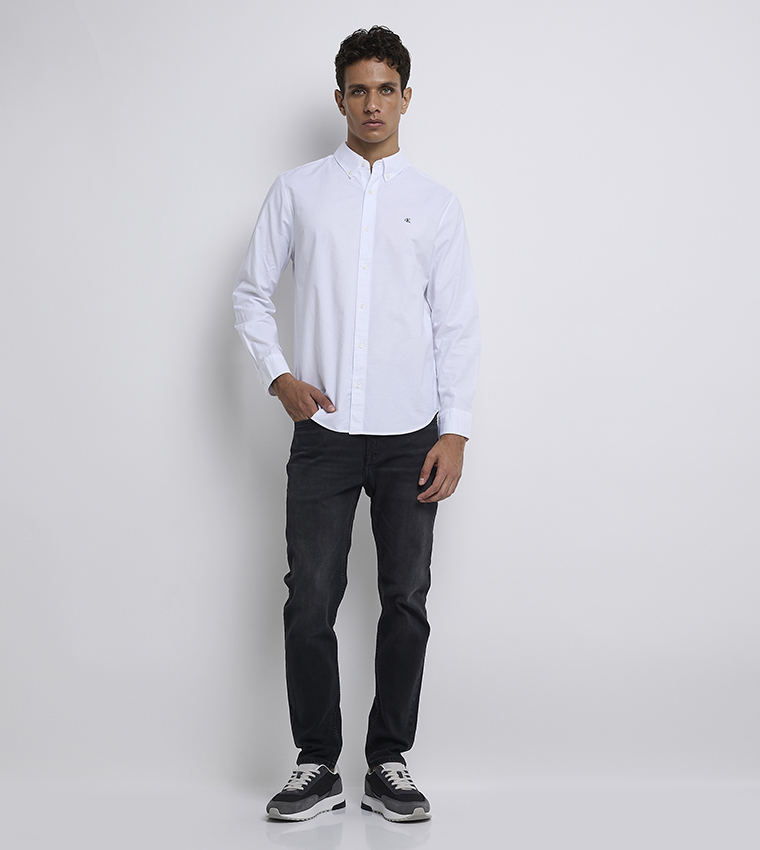 Monogram Detail Button-Down Collar Shirt