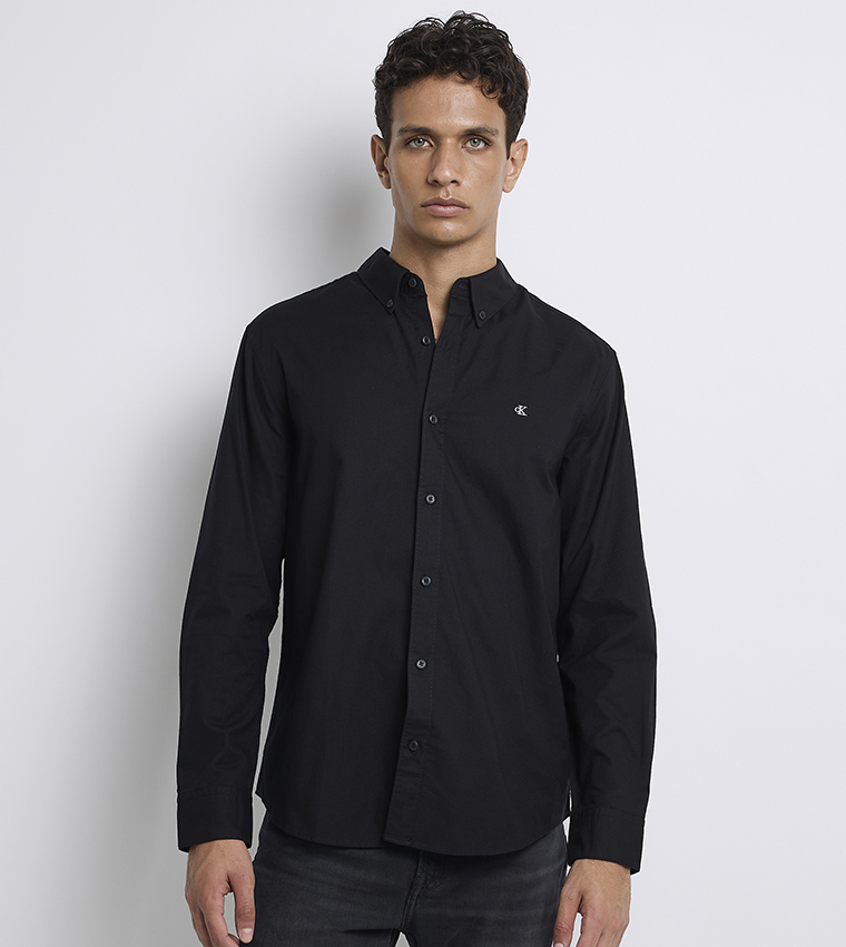 Monogram Detail Button-Down Collar Shirt