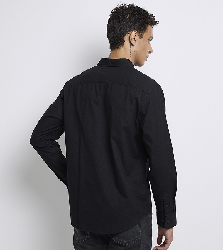 Monogram Detail Button-Down Collar Shirt