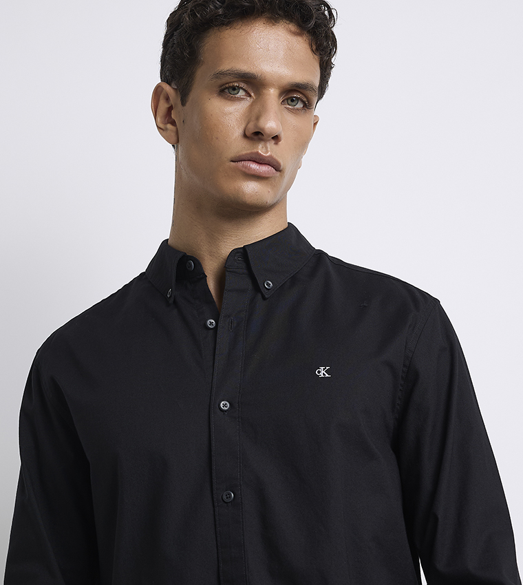 Monogram Detail Button-Down Collar Shirt