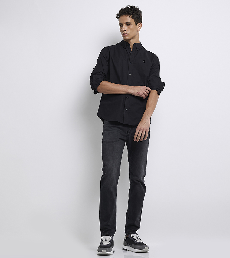 Monogram Detail Button-Down Collar Shirt
