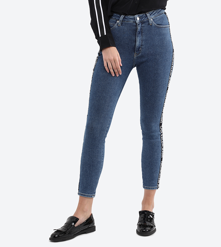Buy Calvin Klein CKJ 010 High Rise Skinny Ankle Aa054 Side Stripe