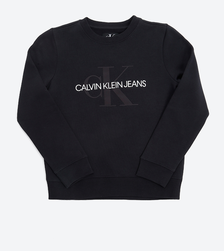 Buy Calvin Klein Monogram Crew Sweatshirt Black Beauty In Black 6thStreet Oman