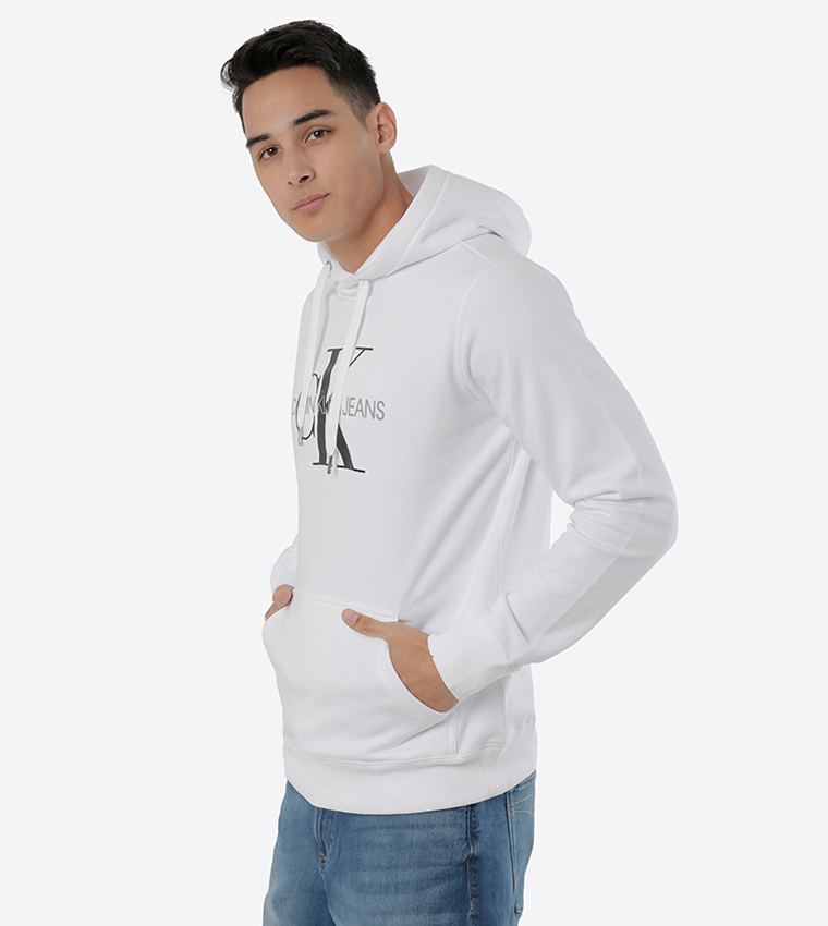 Buy Calvin Klein Cotton Sweatshirt For Men White In White 6thStreet Qatar